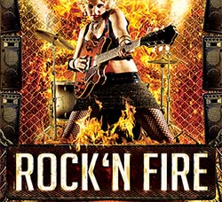 摇滚音乐海报模板：RockN Fire Flyer Template